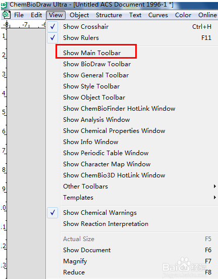 ChemDraw使用指南：[11]怎么调出画图工具栏