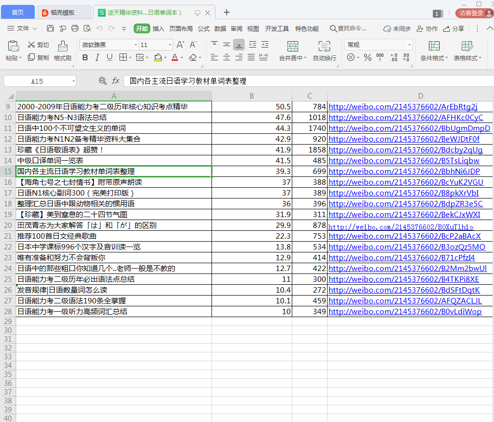 日语学习资料整理截图