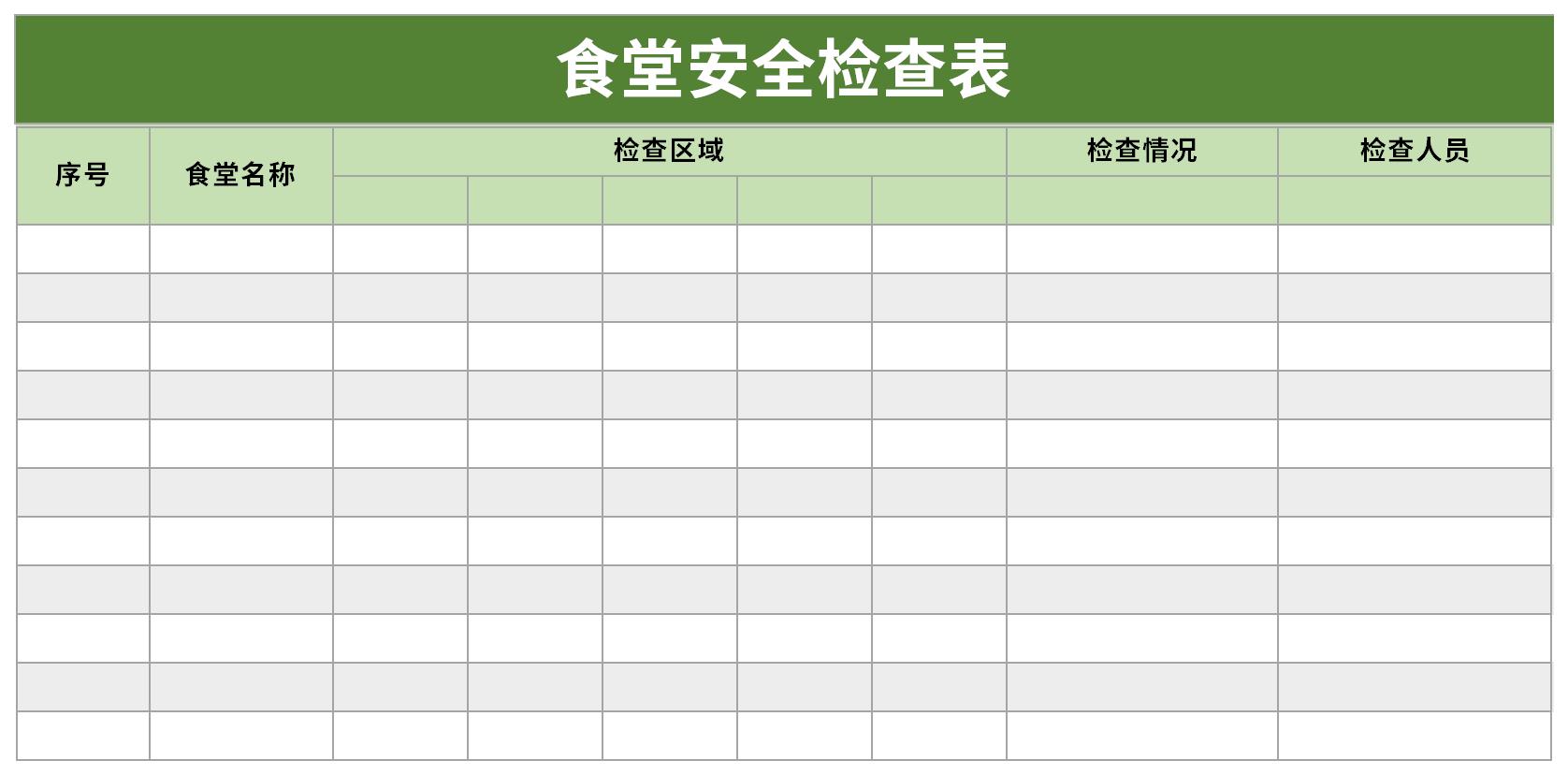 食堂安全检查表截图