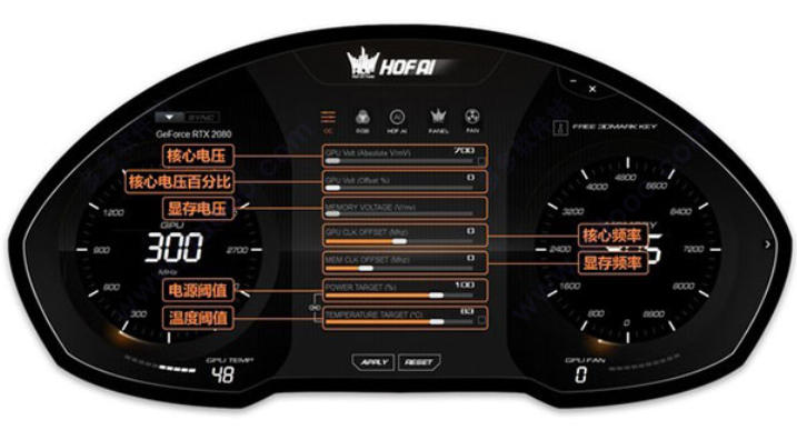 HOF AI(影驰显卡超频软件)截图