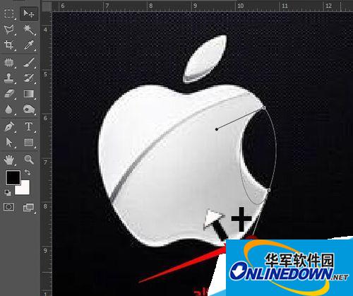 photoshop钢笔工具调节杆由双向切换为单项调节教程